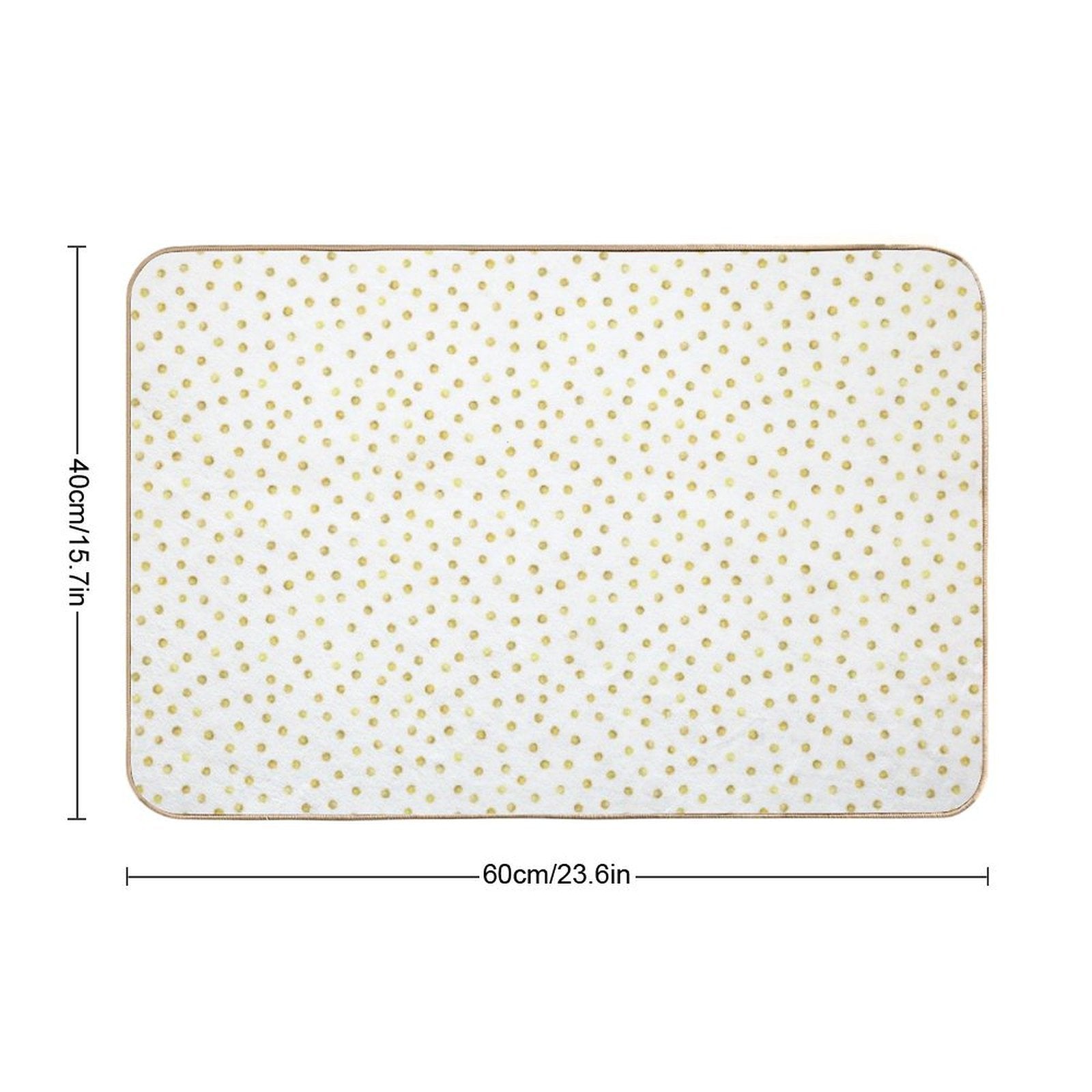 I Like Gold  Handpainted White + Gold Dots (Print Only)  Easy To Clean Bath Mat