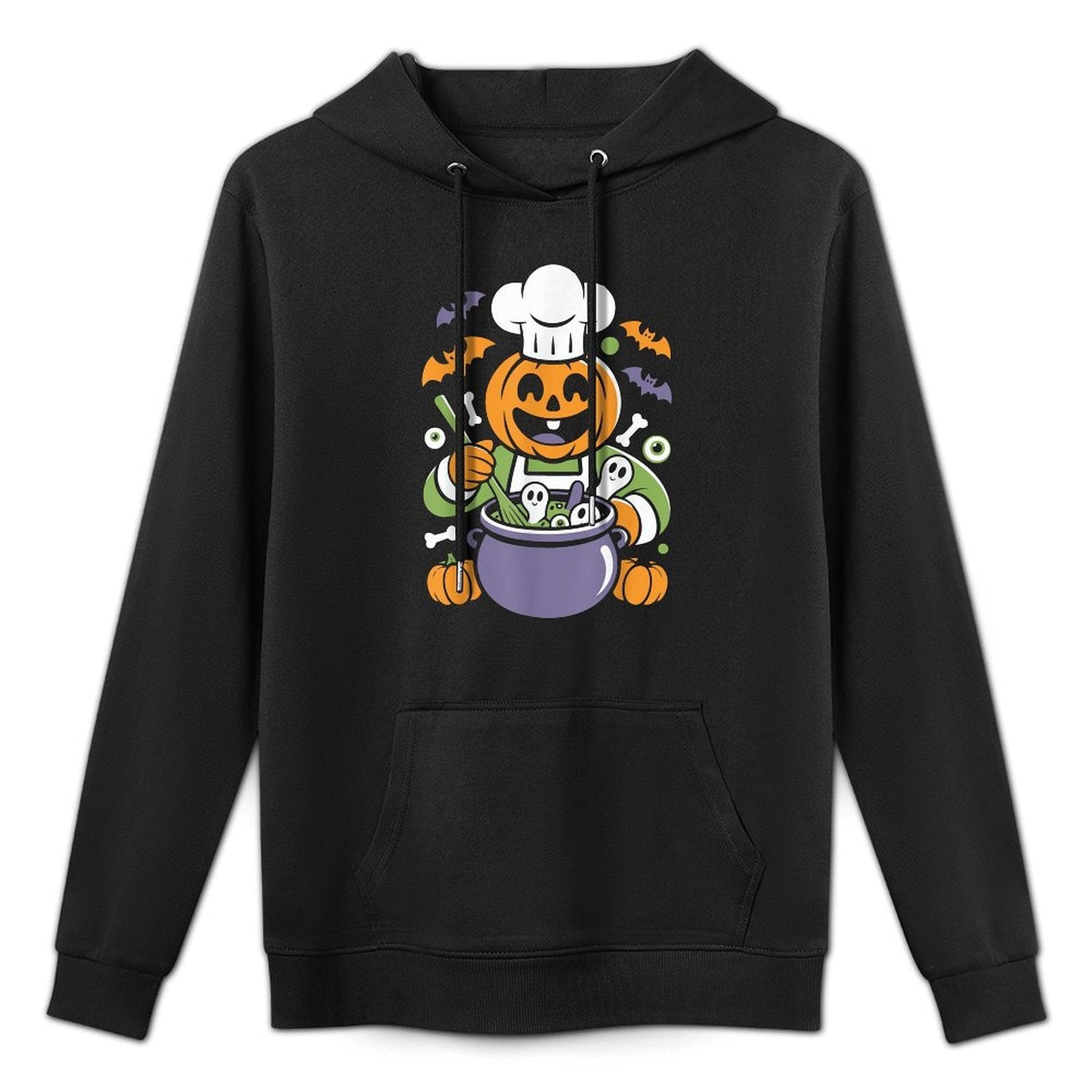 Funny Pumpkin Chef Cooking Halloween Cauldron Design Layering Staple Hoodie