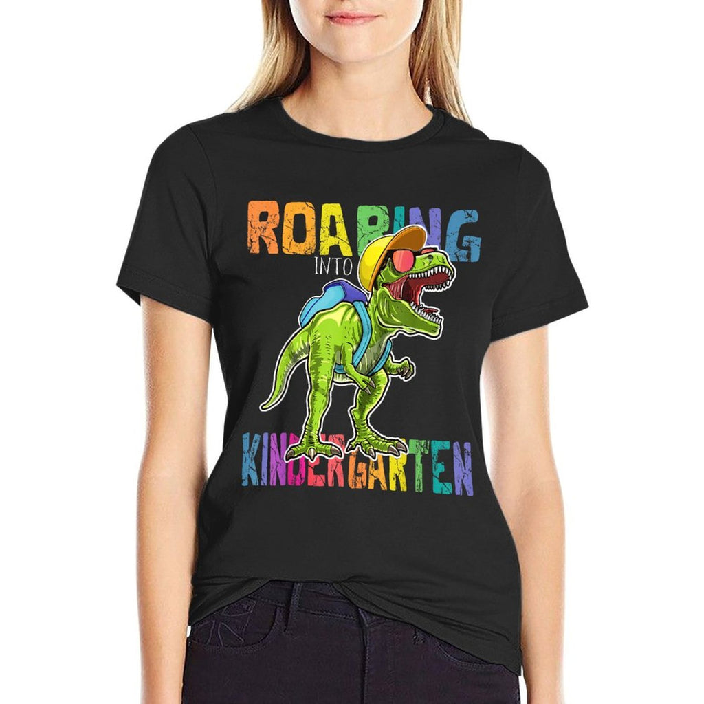 Roaring Kindergarten Dinosaur T Rex Back to School Boys Gift  Trendy Pattern T-Shirt