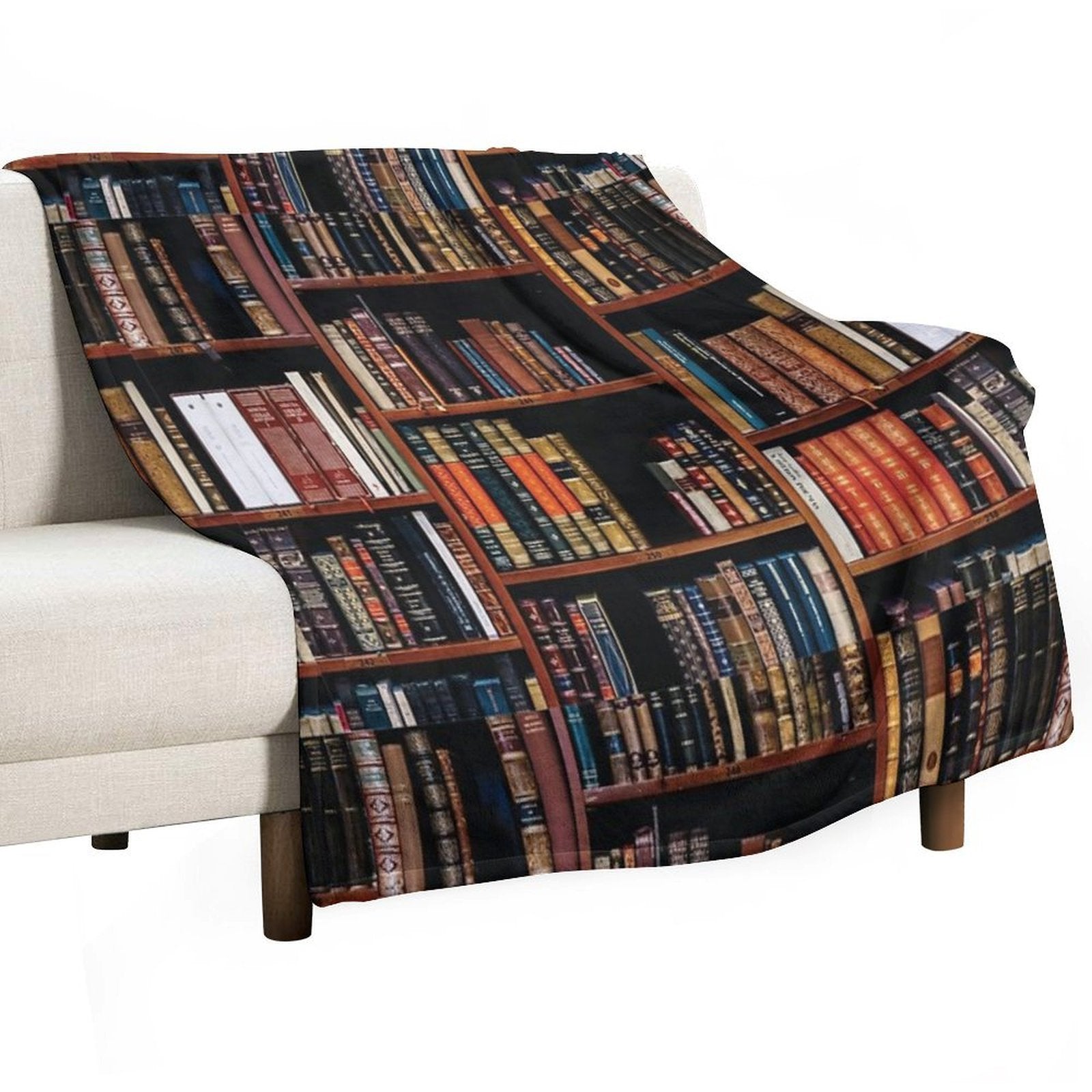 Full Bookshelf, Book And Reading Lovers Easy Care Throw Blanket