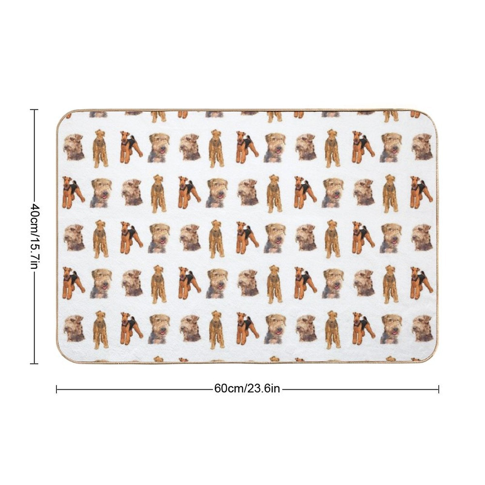 Love For Airedale Terriers  Anti-Trip Bath Mat