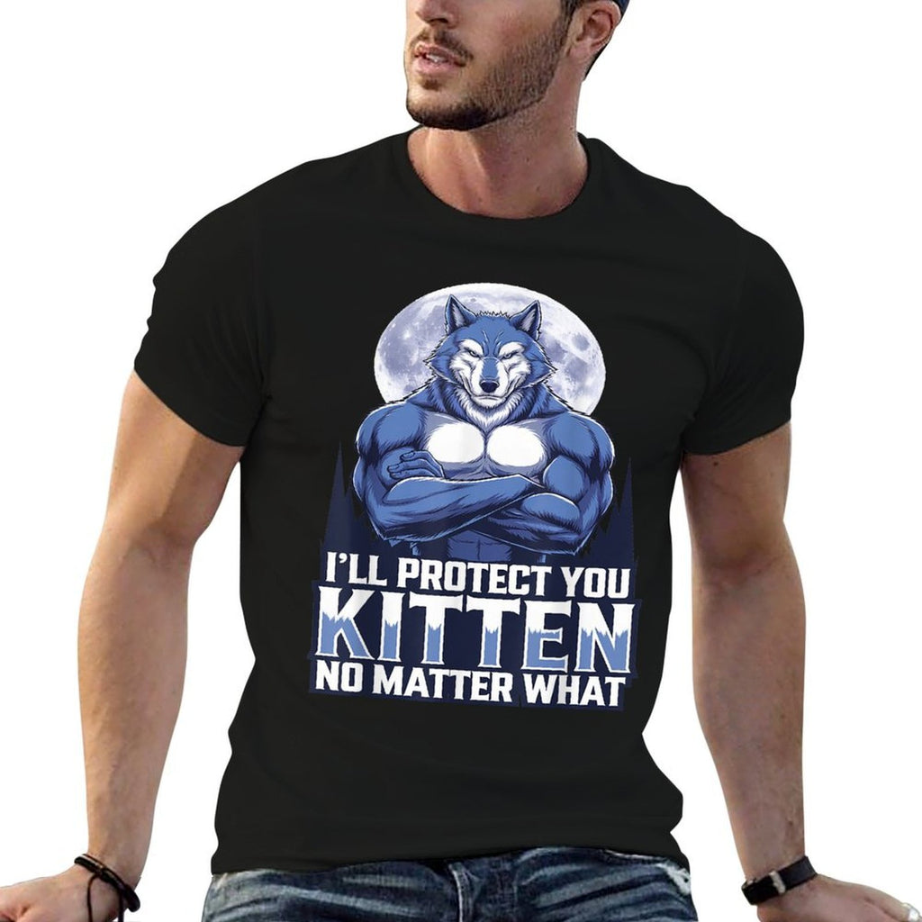 Ill Protect You Kitten No Matter What Funny Alpha Wolf Meme  Lightweight T-Shirt