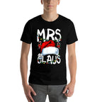 Mr And Mrs Claus Couples Matching Christmas Pajamas Santa  Graphic-printed T-Shirt