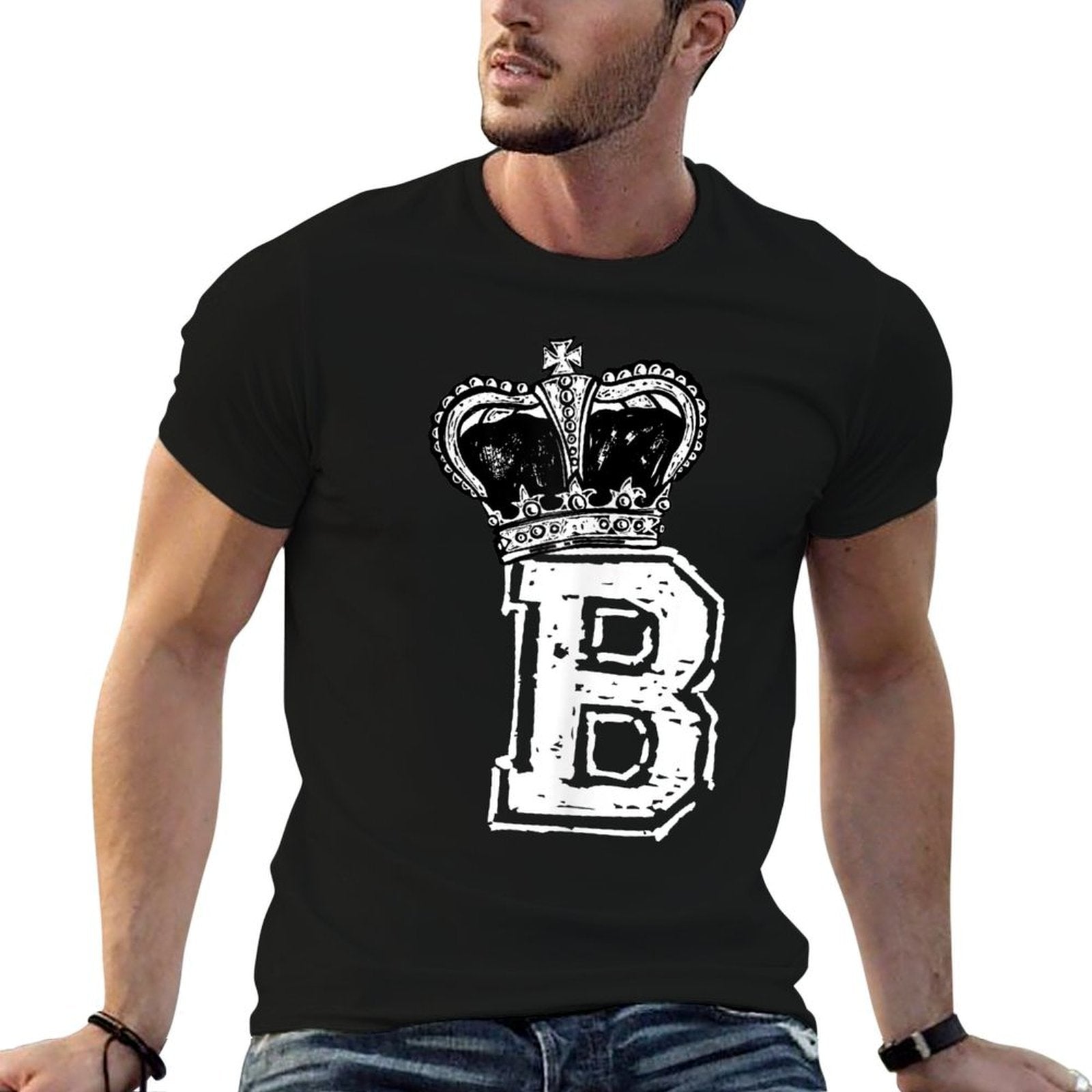 Queen B - Letter B And Crown (Bee)  Oversized Silhouette T-Shirt
