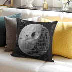 Death Star Blueprint Starship Fan Art Soft Style Accent Throw Pillow