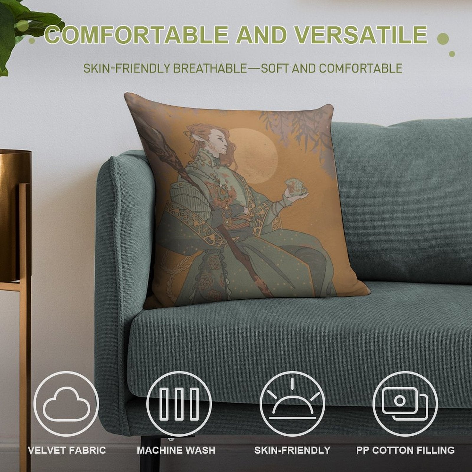 Caduceus 01 Soft Bedroom Essential Throw Pillow