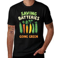 Eco Saving Batteries Going Green Funny Embarrassing Cucumber  Trendy Pattern T-Shirt