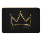 Gold Crown Graffiti  Urban Street Art Spray Paint Design  Eco-Friendly Bath Mat