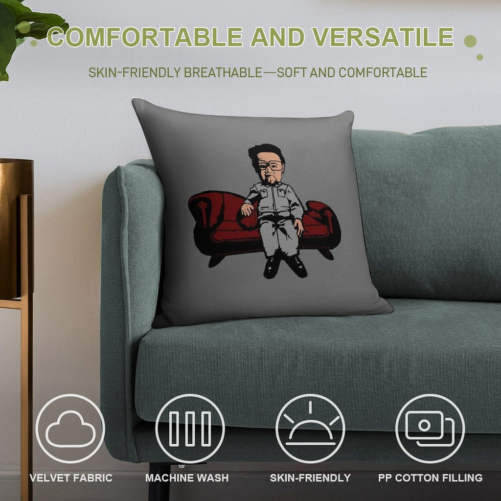 King Of North Korea Soft Skin-Friendly Throw Pillow