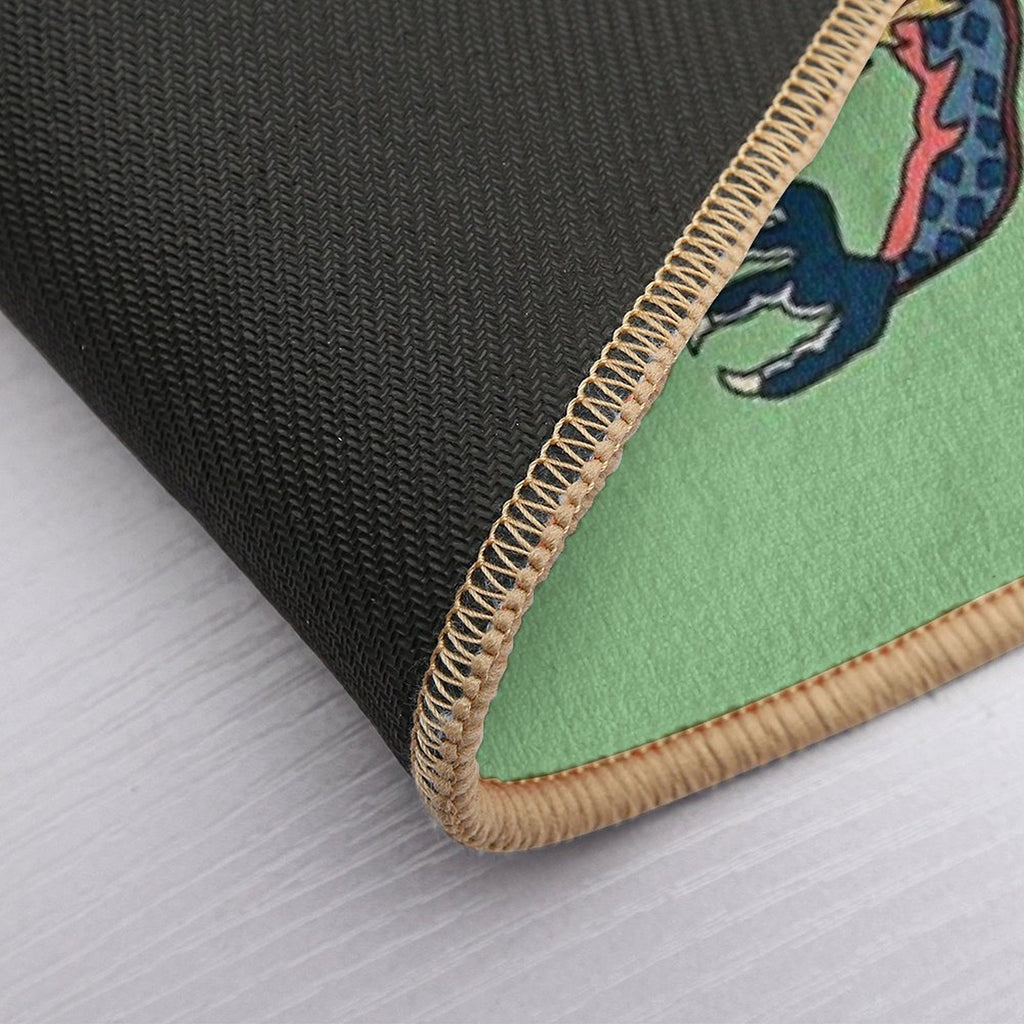 TIBETAN DRAGON RUG-turquoise  Stain-Proof Bath Mat