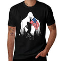 Big Foot - Bigfoot Sasquatch American Patriotic  Oversized Silhouette T-Shirt