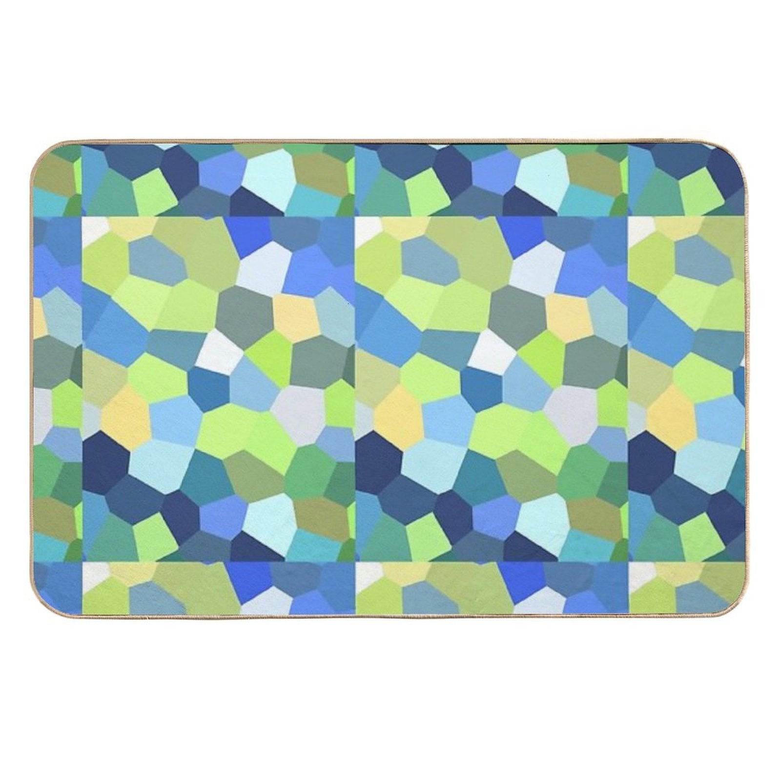 Colorful Mosaic Decorative Artwork IV  Fade-Resistant Bath Mat