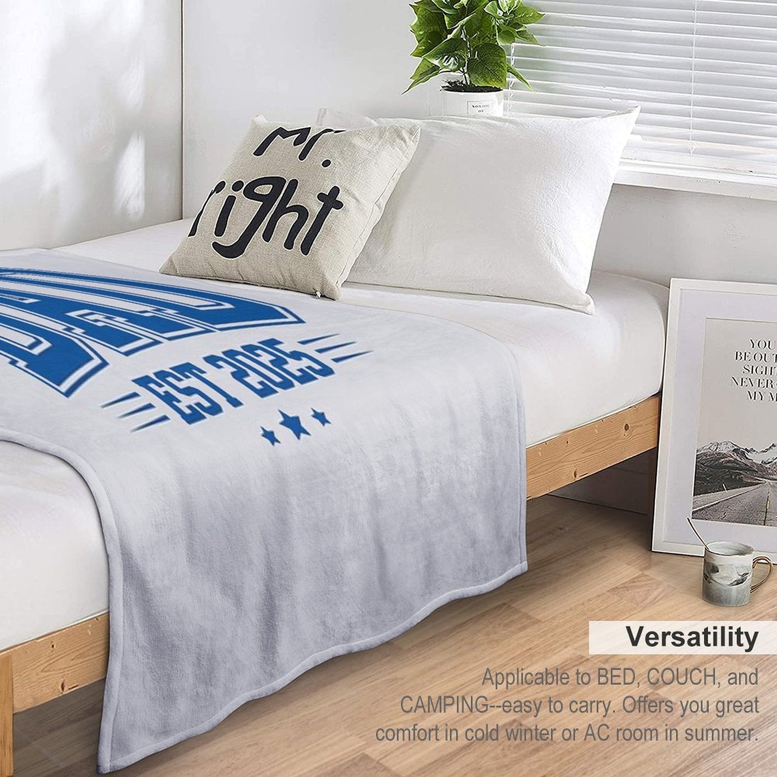 New Dad Varsity Style Shirt Est 2025 Gift Fathers Day Newborn Sustainable Throw Blanket