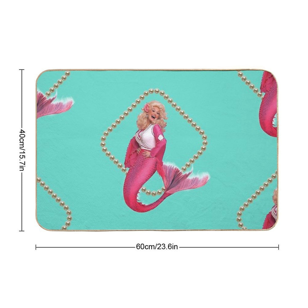 Love Is Like A Mermaid  Fade-Resistant Bath Mat