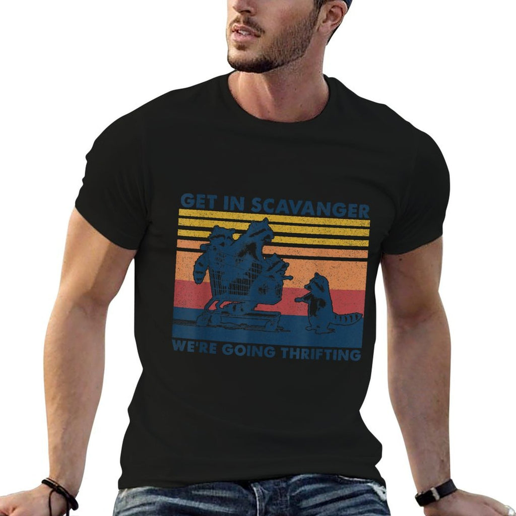 Get In Scavanger Were Going Thrifting Retro Raccoon Lover  Trendy Pattern T-Shirt