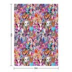 Bright Kitschy Stickerbomb Durable Throw Blanket