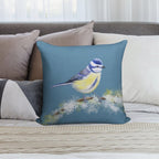 Bluetit Soft Decorative Cover Throw Pillow