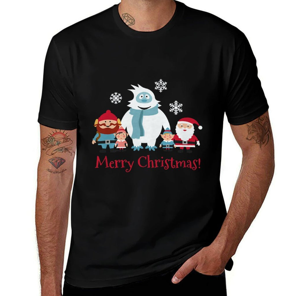 Merry Christmas T-shirt Cornelius Abominable Snowman Snowfla  Ribbed Collar T-Shirt