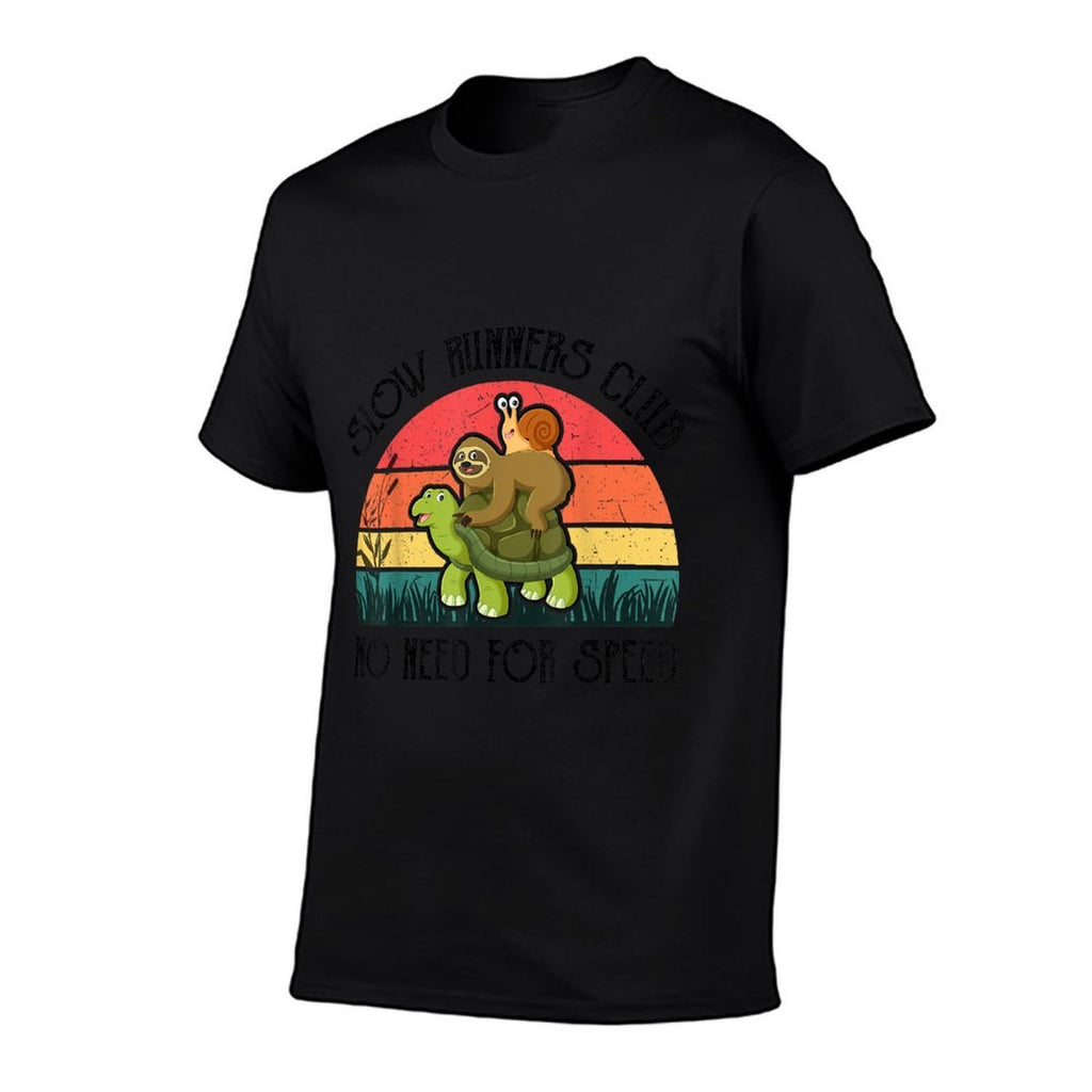 Funny Lazy Sloth Snail Riding Turtle Slow Runners Club  Classic T-Shirt