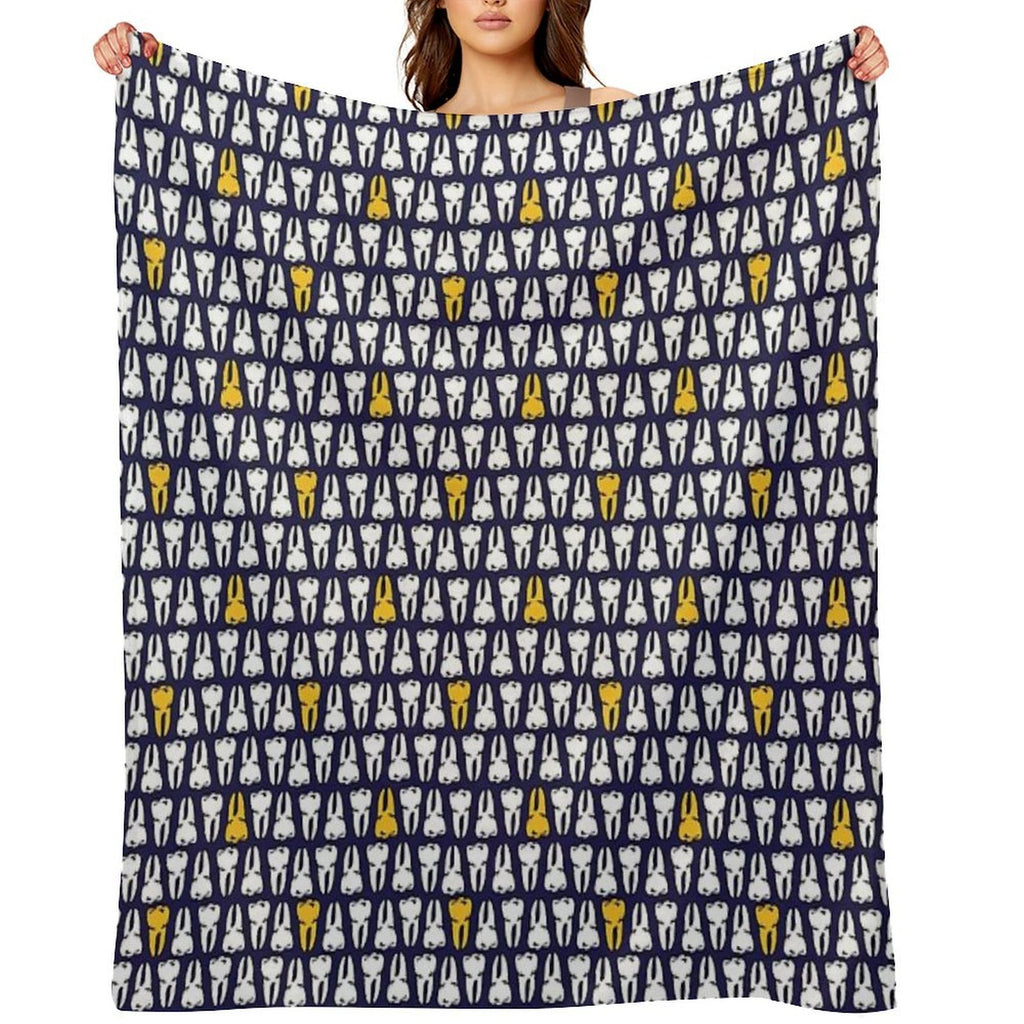 Gold Tooth Machine-washable Throw Blanket