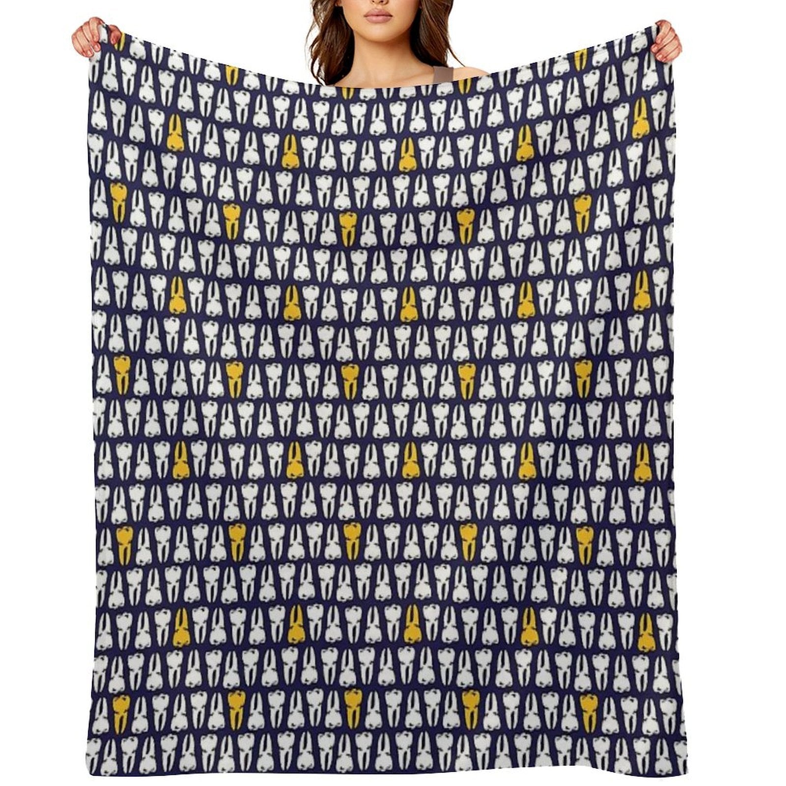 Gold Tooth Machine-washable Throw Blanket