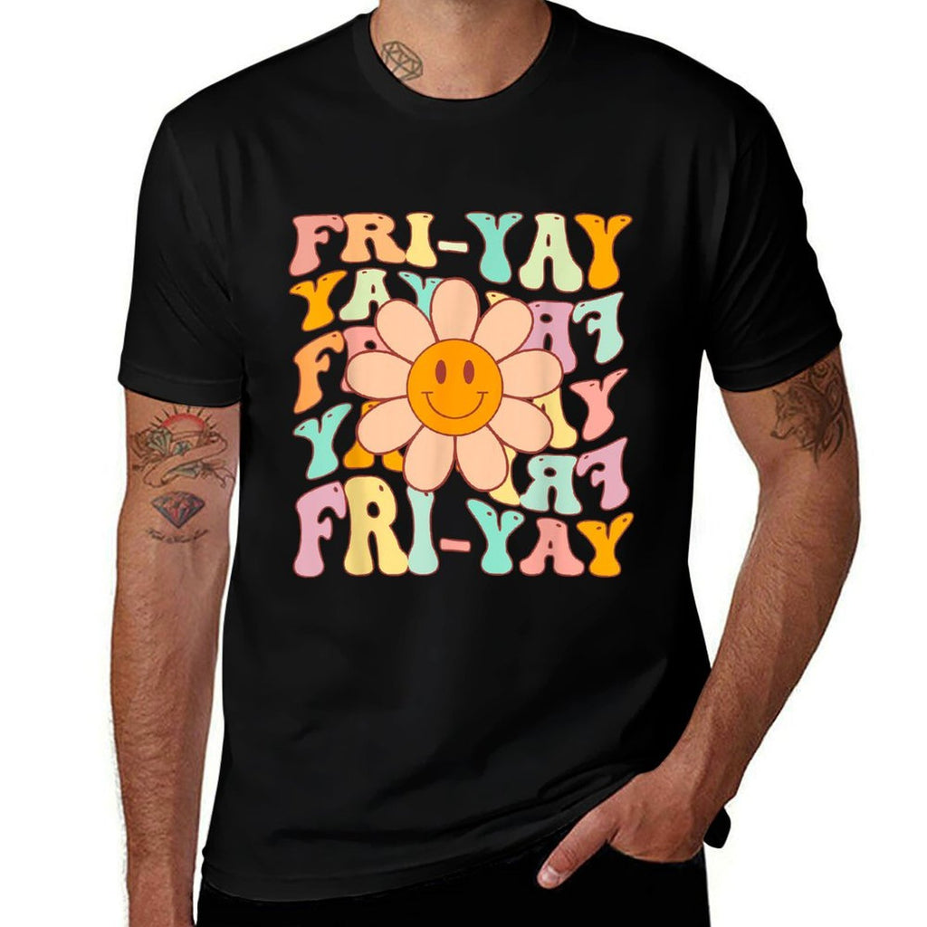 Funny Teacher Happy Friyay TGIF Friday Flower Back To School for Men Women Girls Kids  Classic T-Shirt