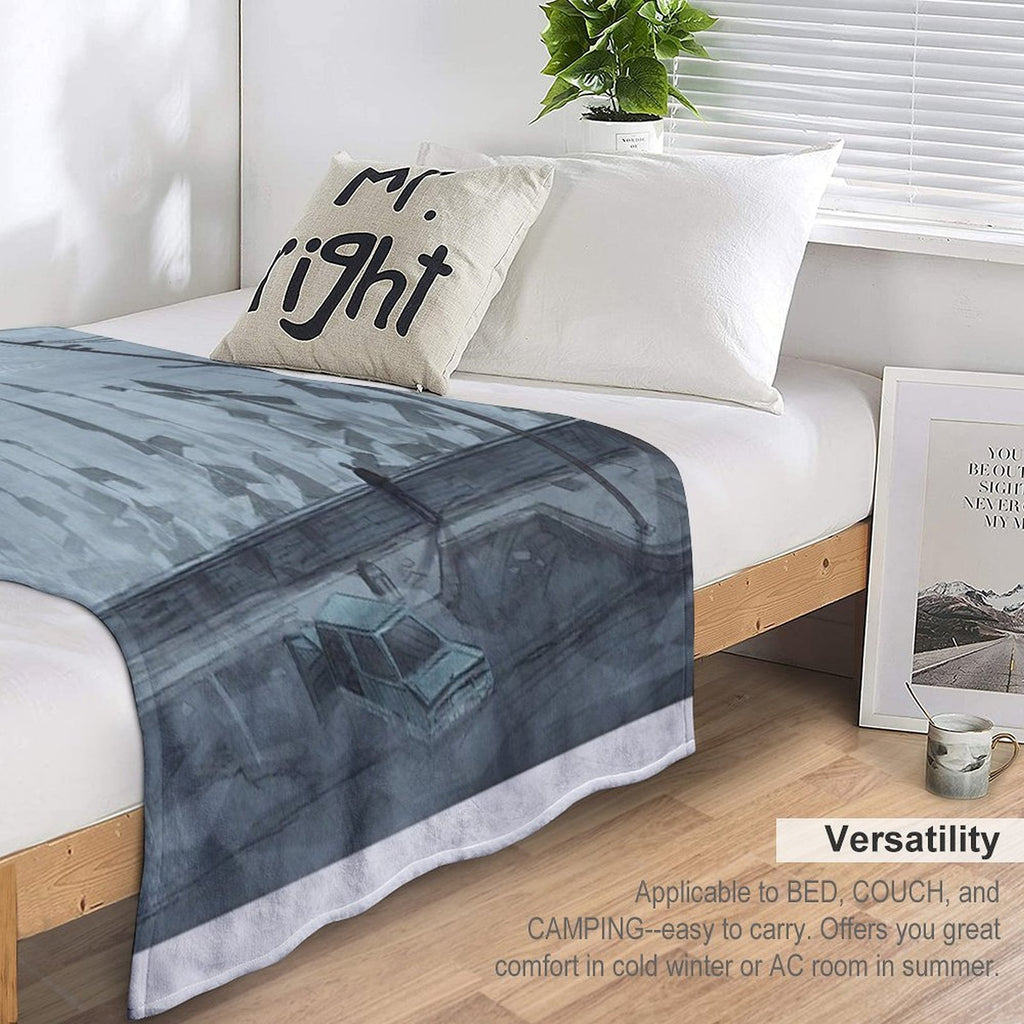 Toluca Lake - Silent Hill Fanart - Art by Eliott Sontot Eco-conscious Throw Blanket