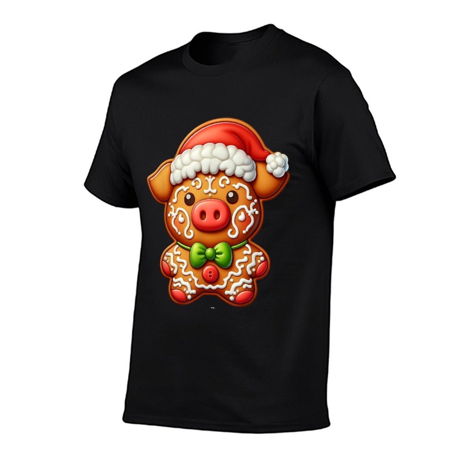 Funny Gingerbread Man Pig Christmas Womens Mens Kids  Oversized Silhouette T-Shirt