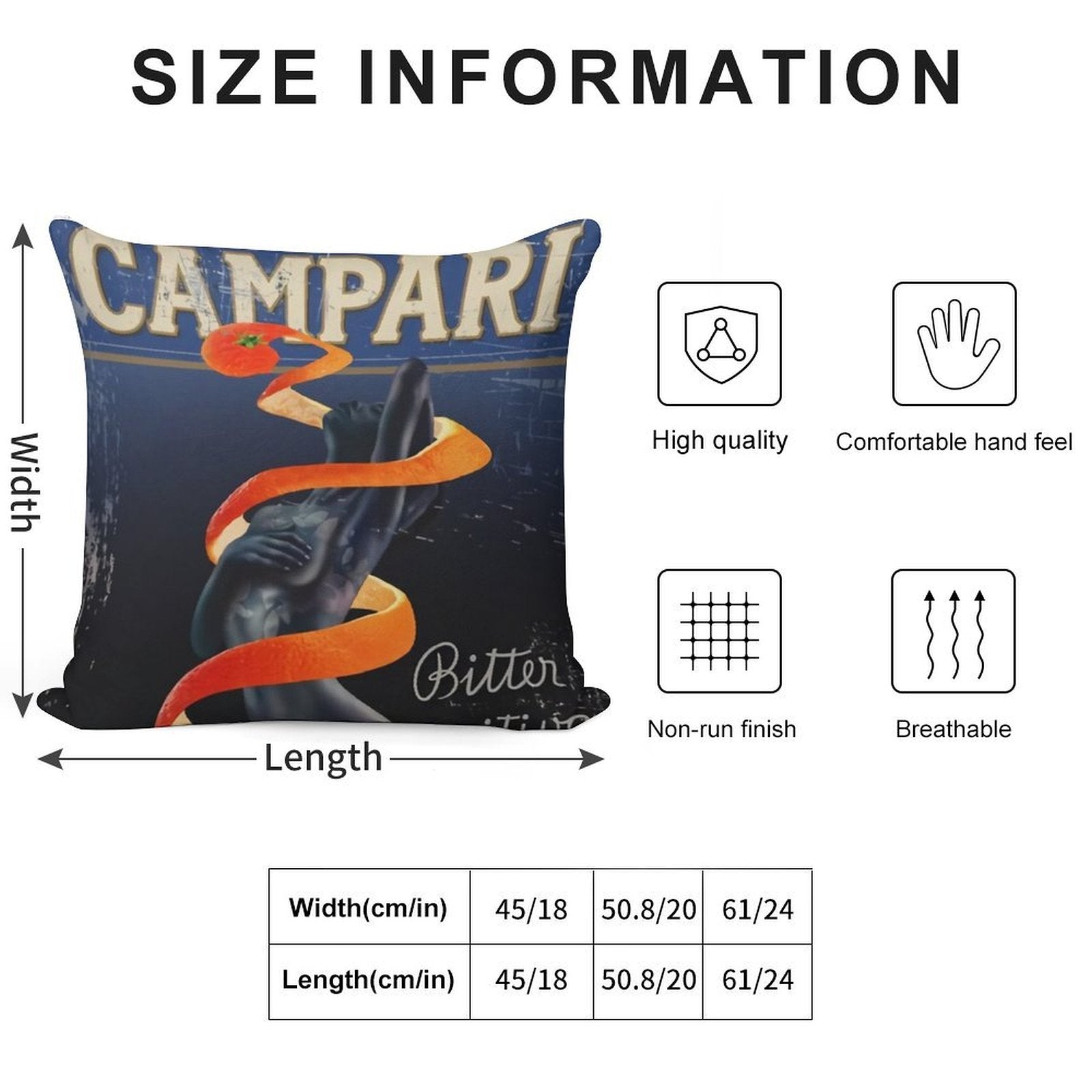 Campari Vintage Orange Peel Distressed Soft Anti-Pilling Throw Pillow