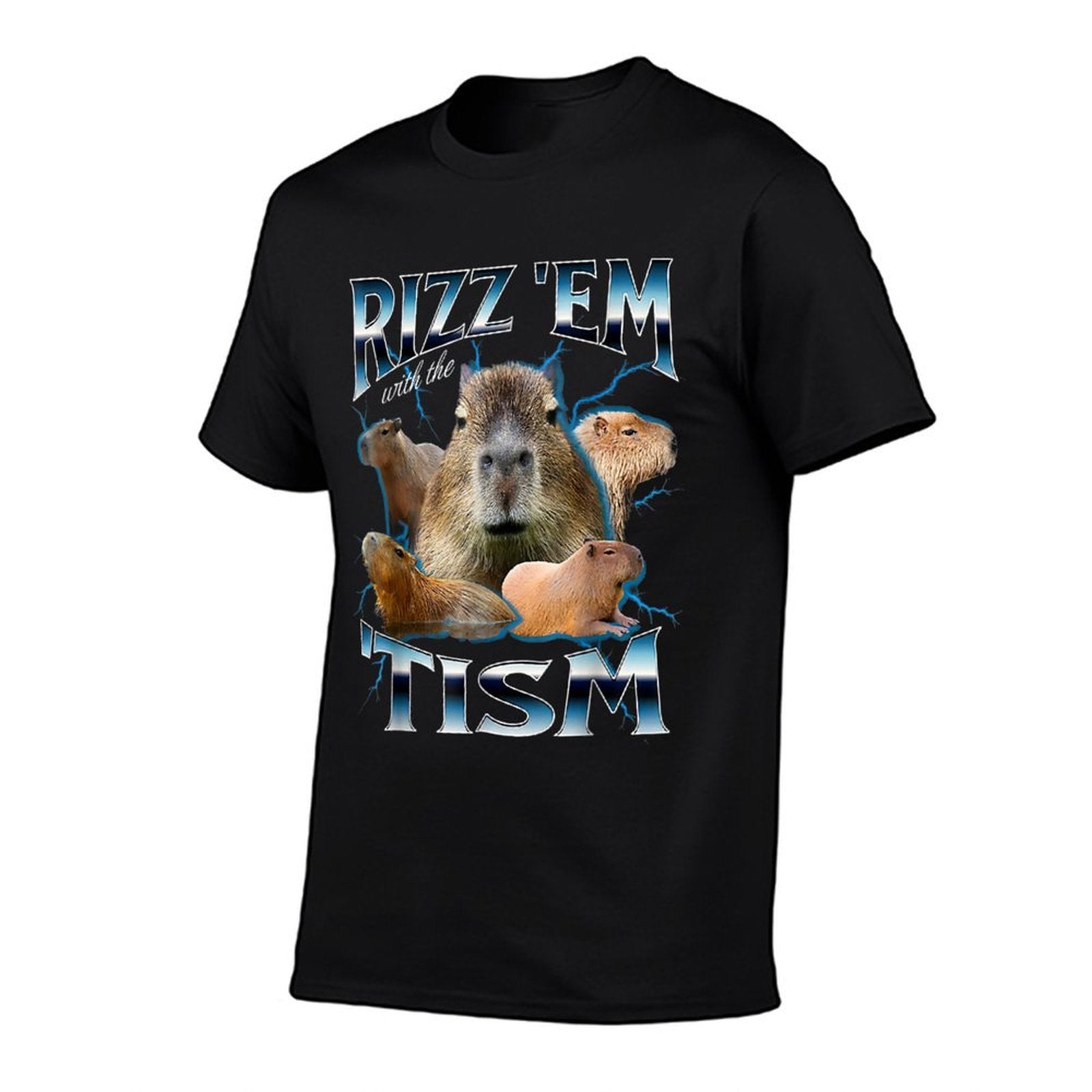 Rizz Em With The Tism Capybara Funny Oddly Dank Meme  Wrinkle-resistant T-Shirt