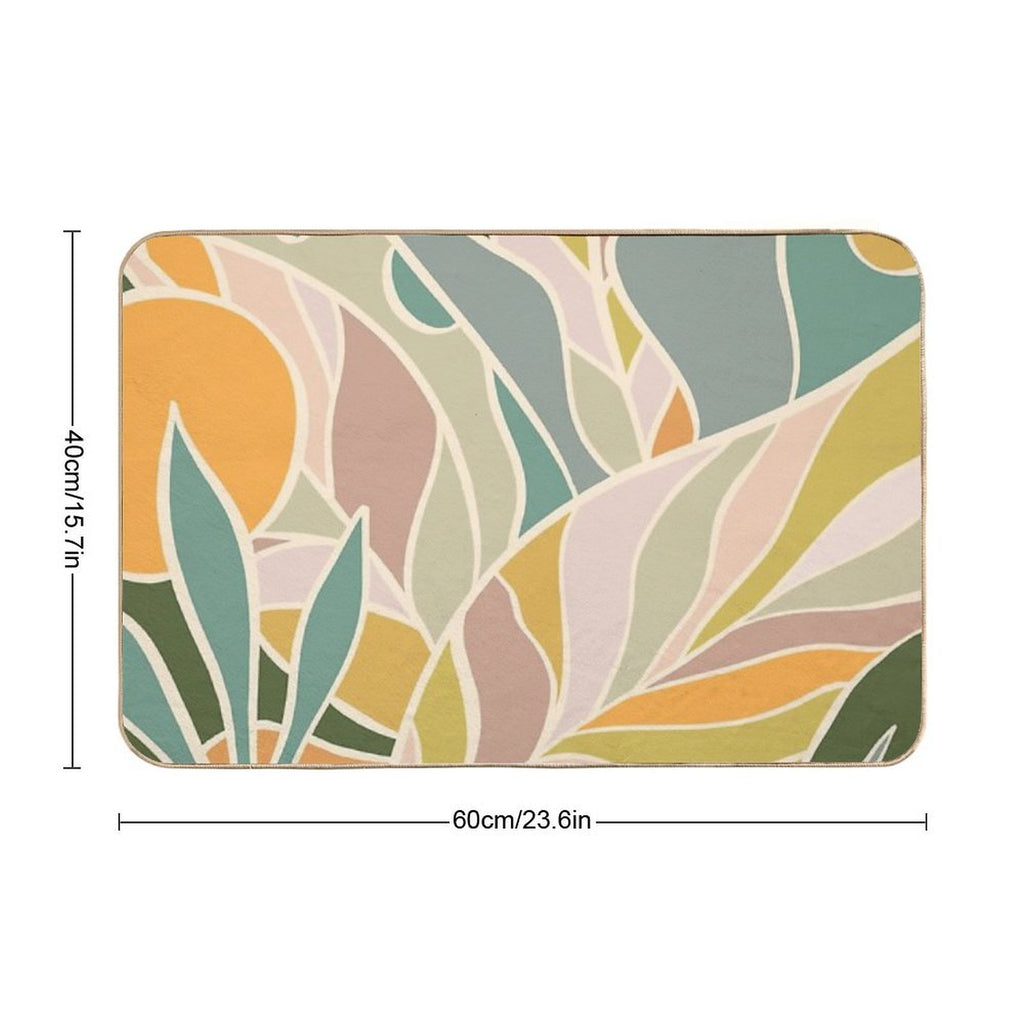 Abstract Botanical Mid Century Modern  Multi-Purpose Bath Mat