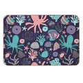 Ocean Animals Fish Coral Octopus Coastal  Long-Lasting Bath Mat