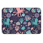 Ocean Animals Fish Coral Octopus Coastal  Long-Lasting Bath Mat