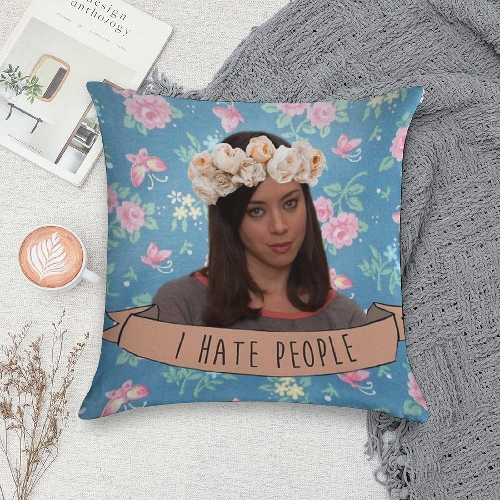 I Hate People - April Ludgate Soft Style Accent Throw Pillow