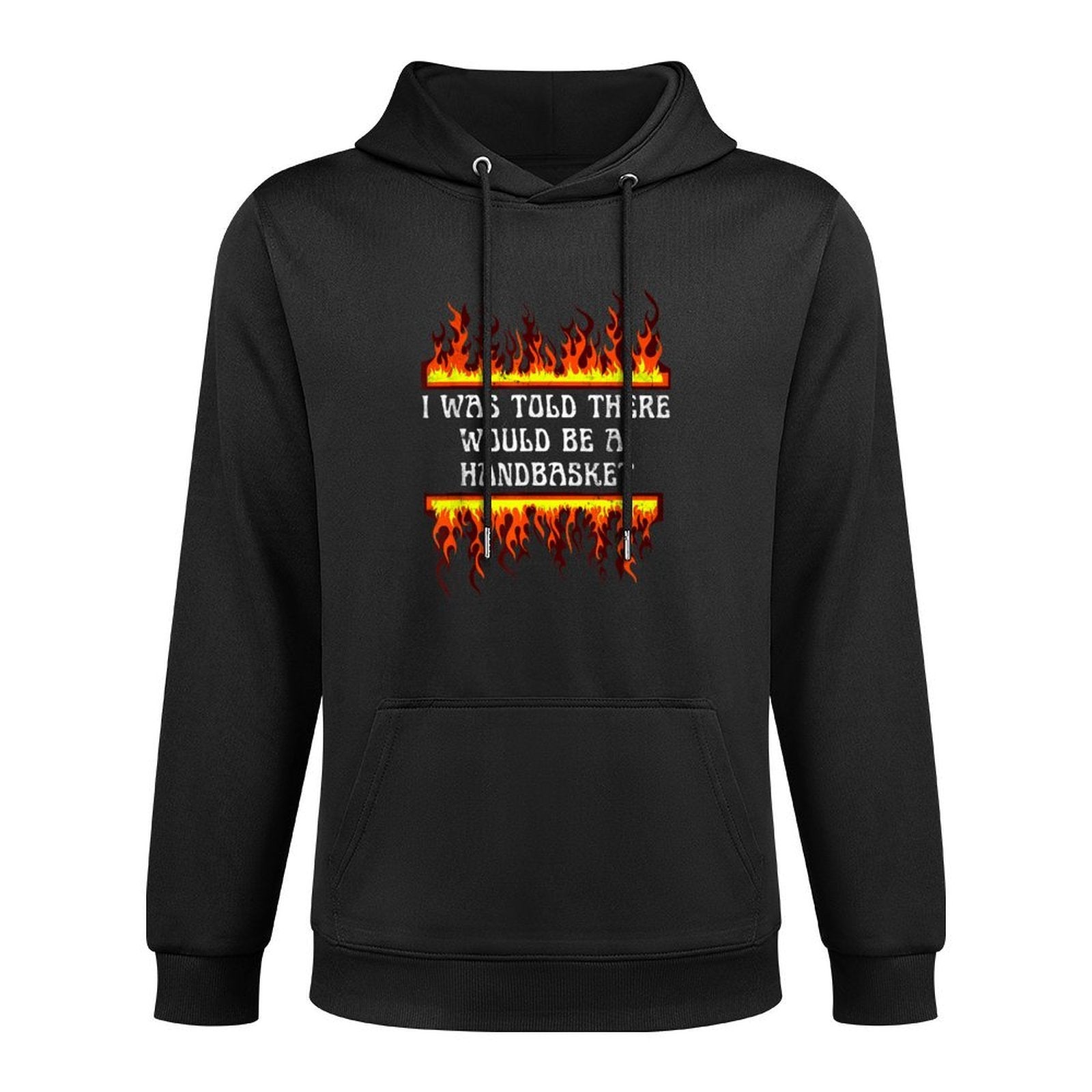 Funny To Hell In A Handbasket Meme Vintage Flames Cotton-Polyester Blend Hoodie