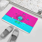 Surreal Planet - Cute Bright Solar System Earth  Toxin-Free Bath Mat
