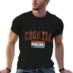 Threadrock Vintage Retro Faded Croatia Croatian Pride, Small, White  High-quality Stitching T-Shirt