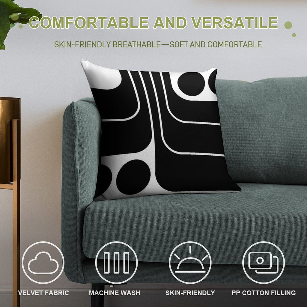 Retro Geometric Design 629 Soft Ultra-Soft Texture Throw Pillow