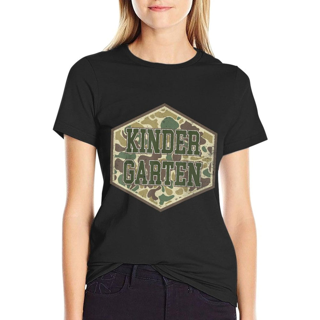 Retro Old Camo Back To School Kindergarten Boys Camouflage  Wrinkle-resistant T-Shirt