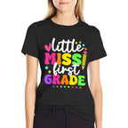 Little Miss 1st Grade Kids Girls Pencil Back To School Funny  Durable T-Shirt