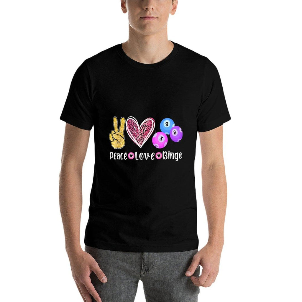 Peace Love Bingo Funny Bingo Lover  Slim-fit Cut T-Shirt