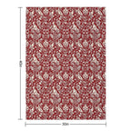 Pheasant And Hare Pattern, Deep Red And Cream Versatility Throw Blanket