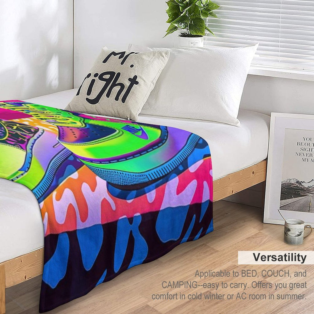 Nike Air Force One Lemon Candy Comfort Throw Blanket