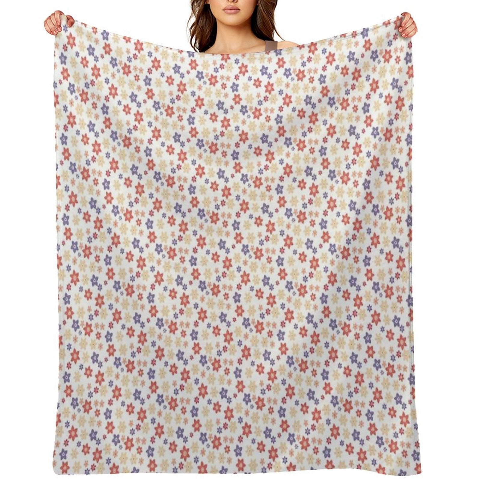 Multicolor Flower Pattern – Vibrant Floral Design for A Joyful Aesthetic Velvety-soft Throw Blanket