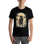 Samurai Astronaut Japanese Moon Vintage Graphic Ukiyo-e Art  Quick-drying T-Shirt