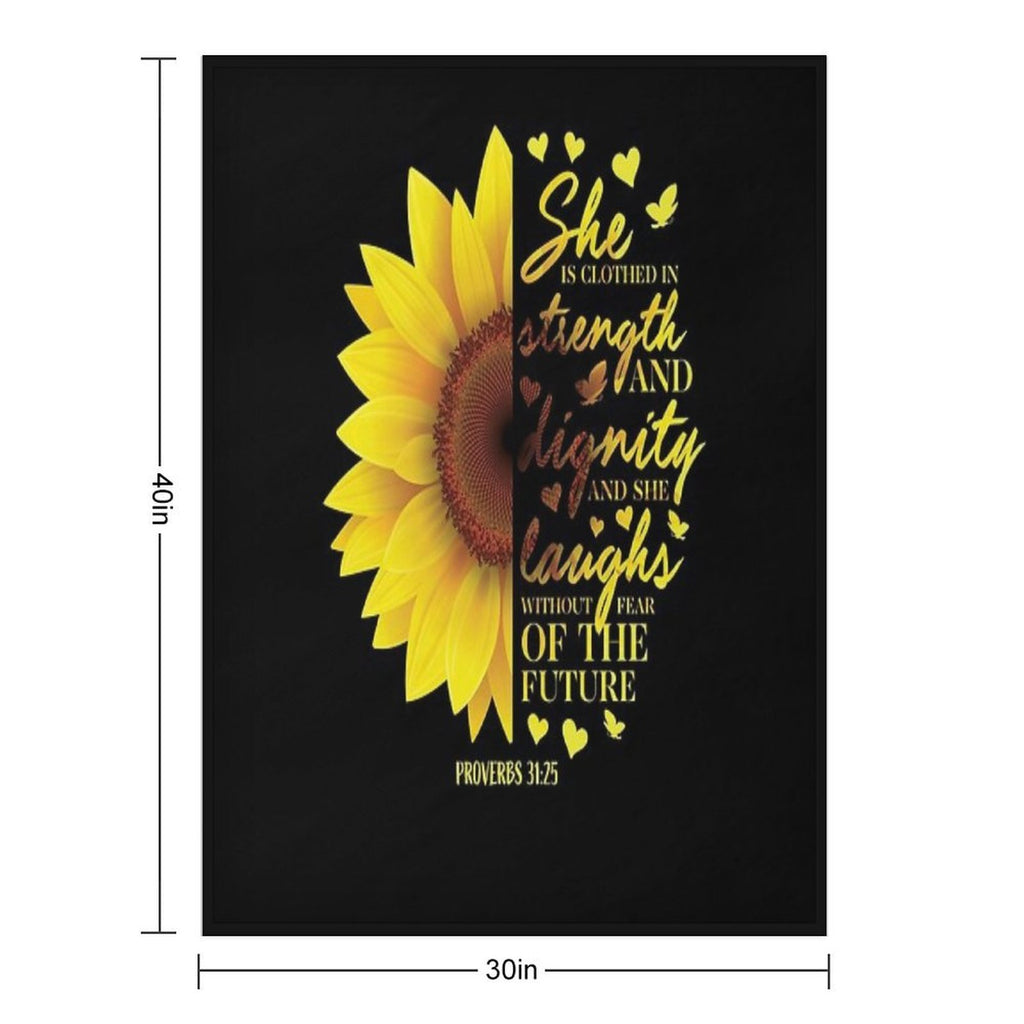 Sunflower Christian Bible Verse Proverbs 31 Travel-friendly Throw Blanket
