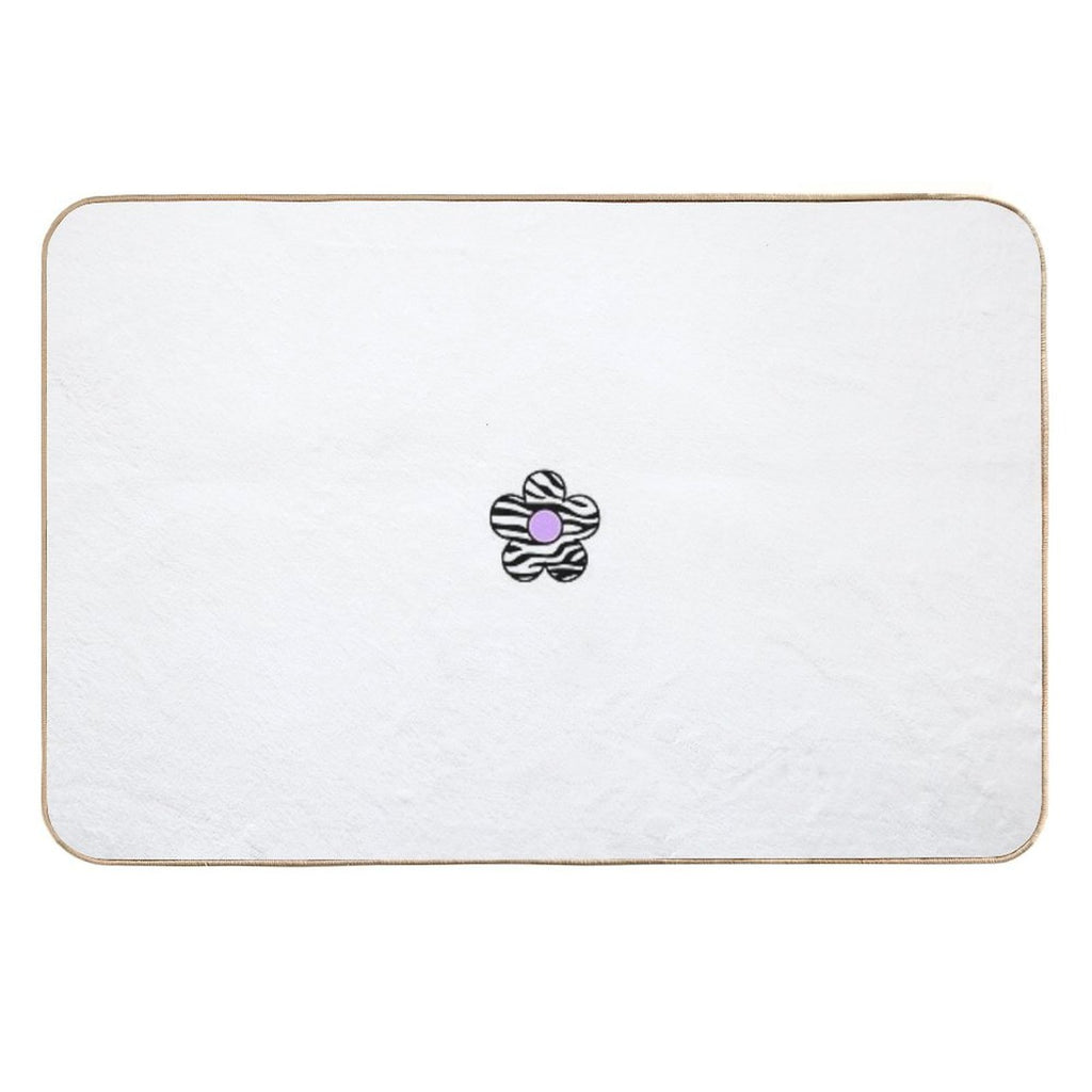 Zebra Print Flower Durable Bath Mat