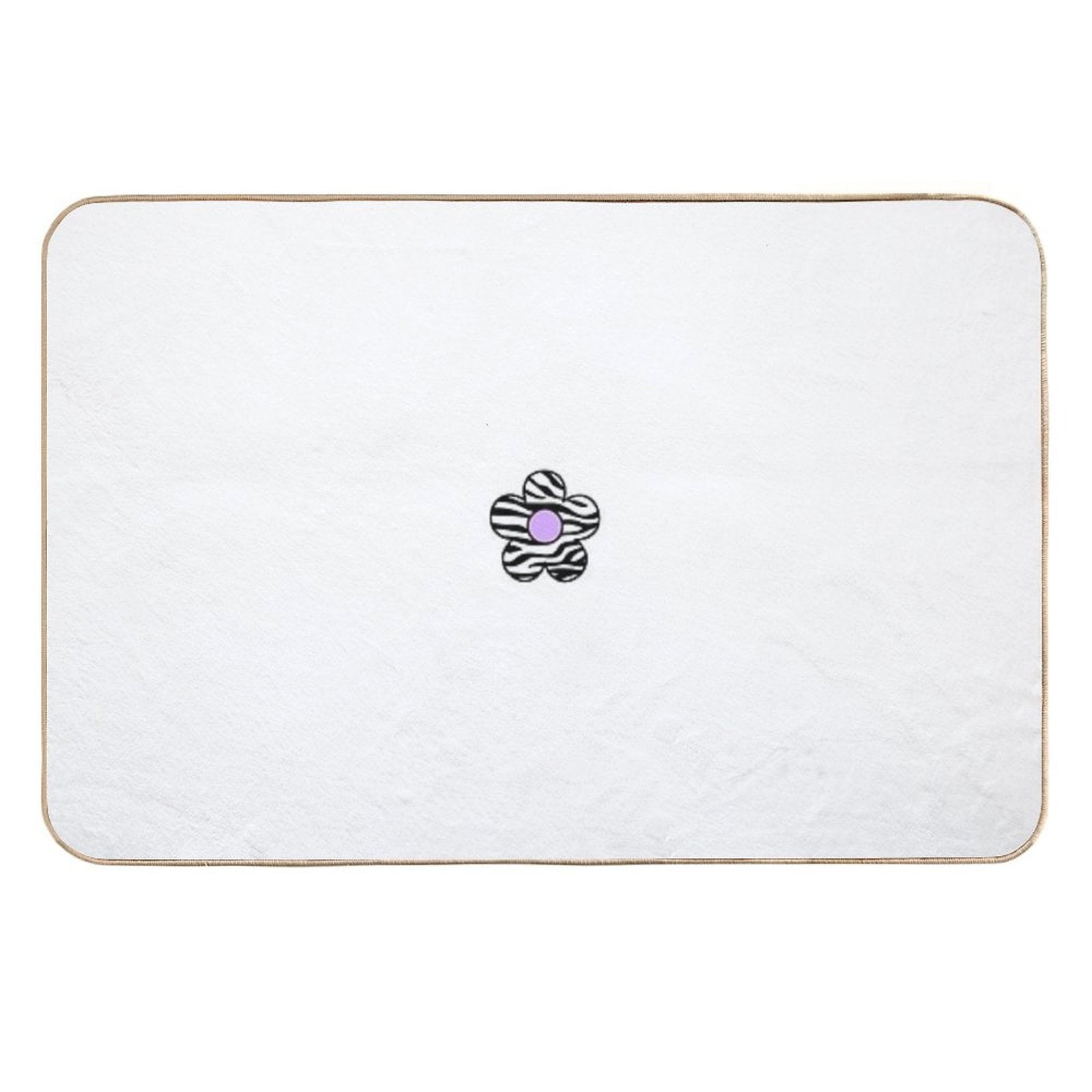 Zebra Print Flower Durable Bath Mat