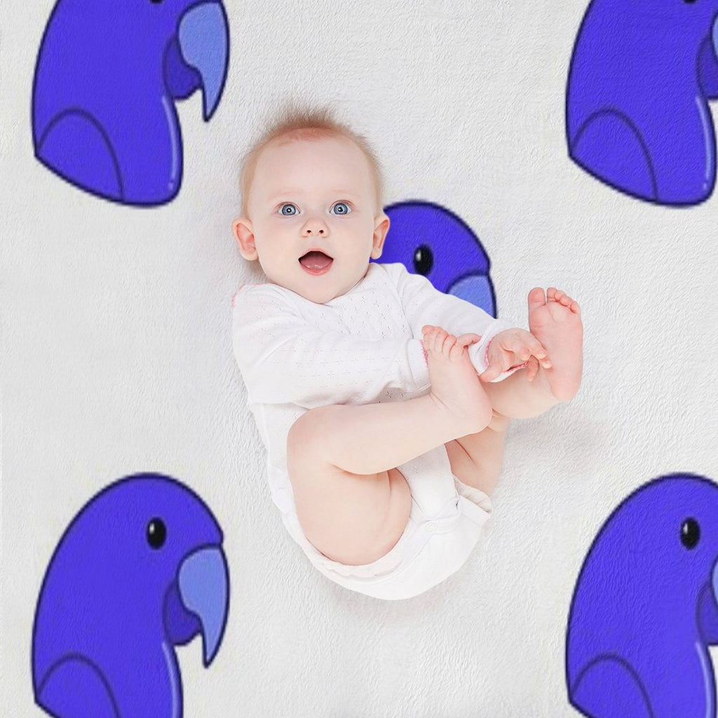 Blueberry As A Macaw (Head View) Shrink-resistant Throw Blanket