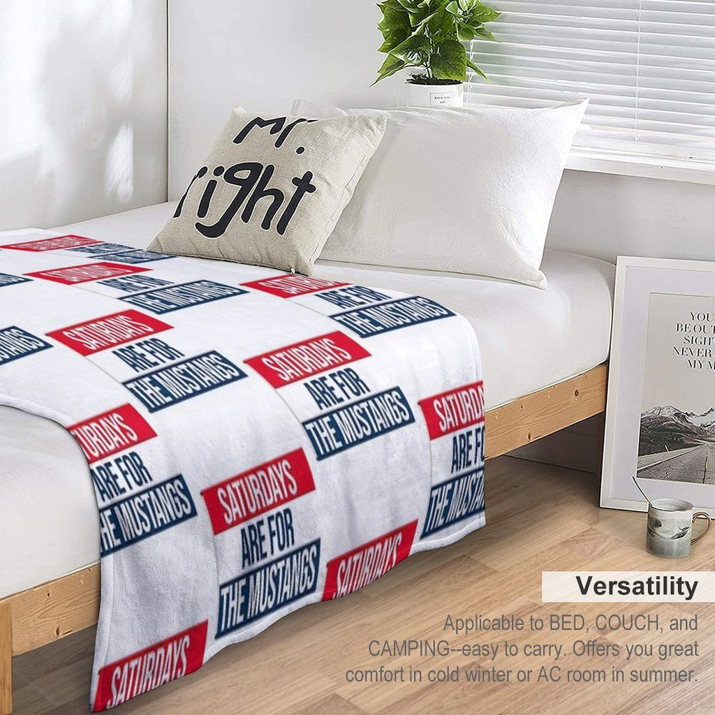 Saturdays Are for The Smu Mustangs Plush Throw Blanket